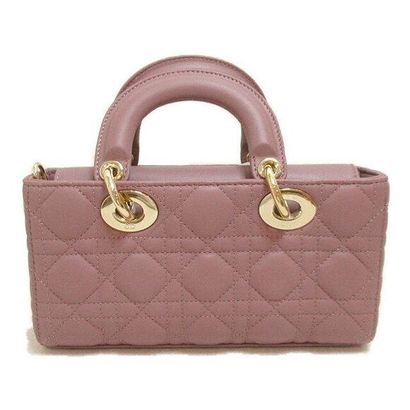 Dior Lady Dior Tote Bag Lambskin Sheepskin Purple Lavender - Picture 3 of 9